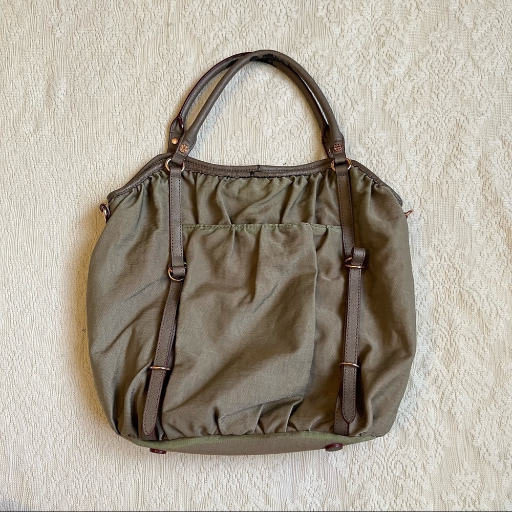 MZ Wallace Olive nylon shoulder tote bag